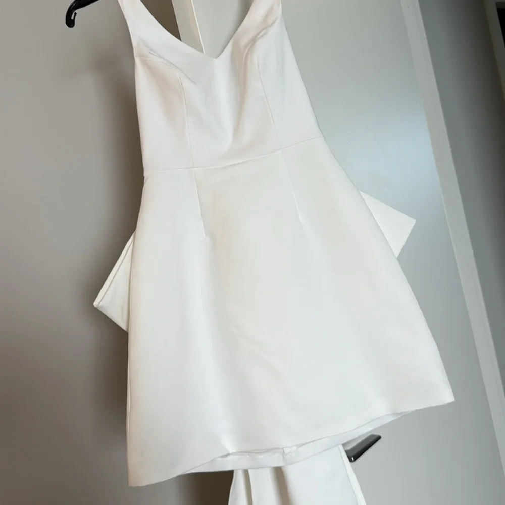 Anthropologie Sachin & Babi Archie V-Neck Back-Bow Mini Dress BHLDN - Picture 6 of 10